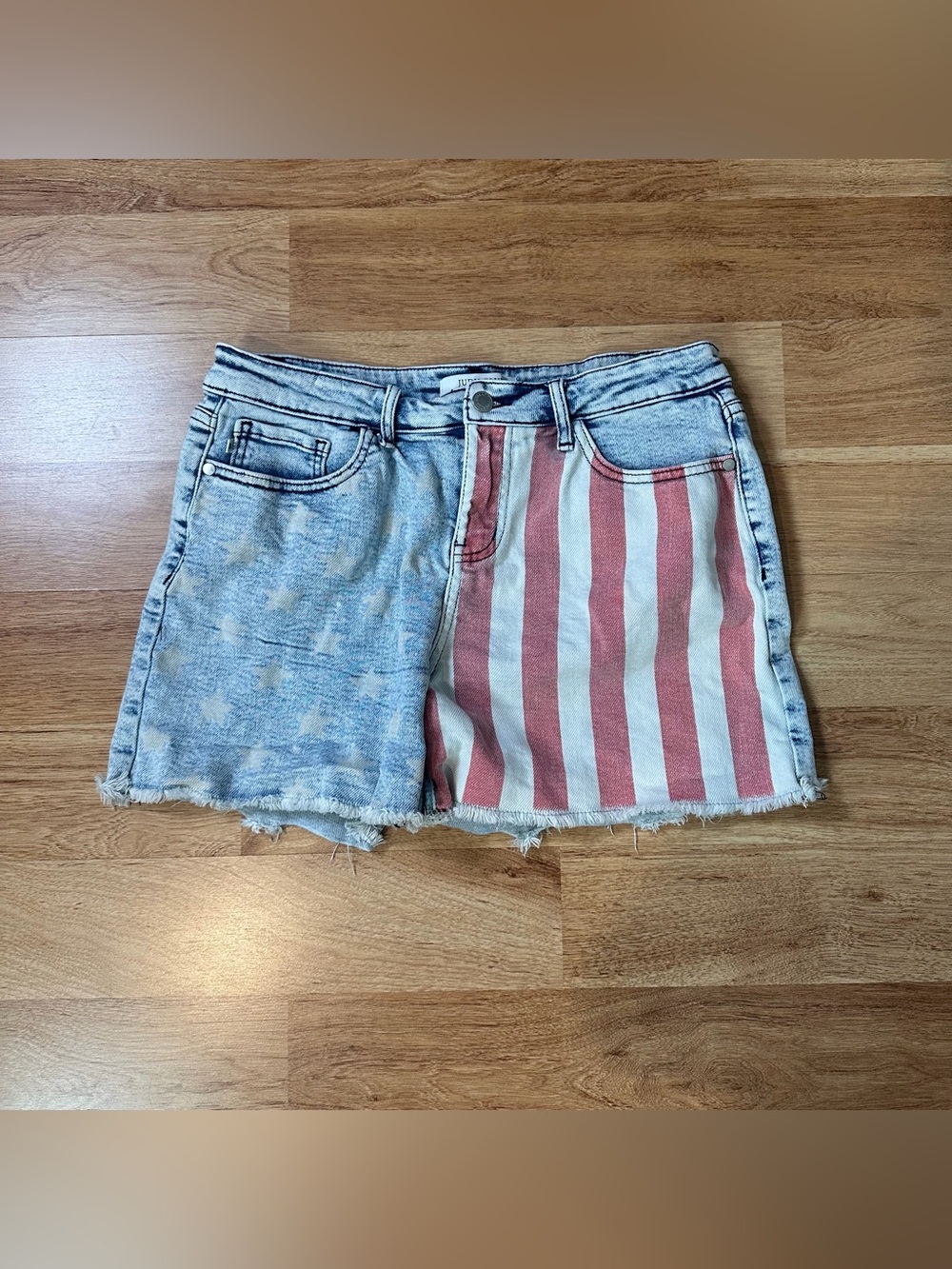 Judy Blue American Flag Patriotic Jean Shorts Women Size XL X Large